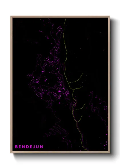 Une affiche de carte sur Bendejun