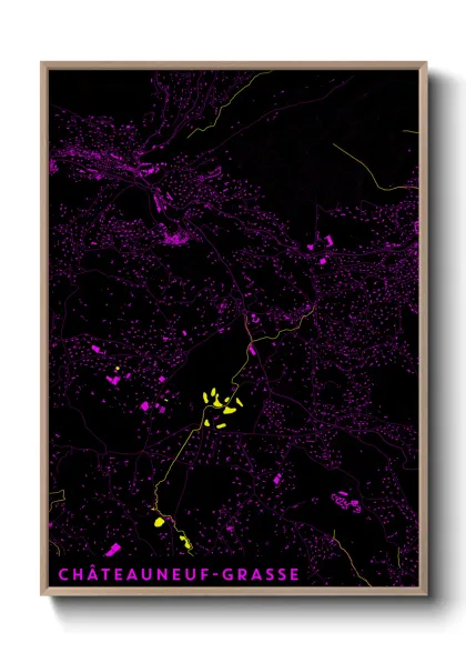 Une affiche de carte sur Châteauneuf-Grasse