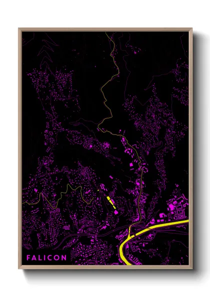 Une affiche de carte sur Falicon