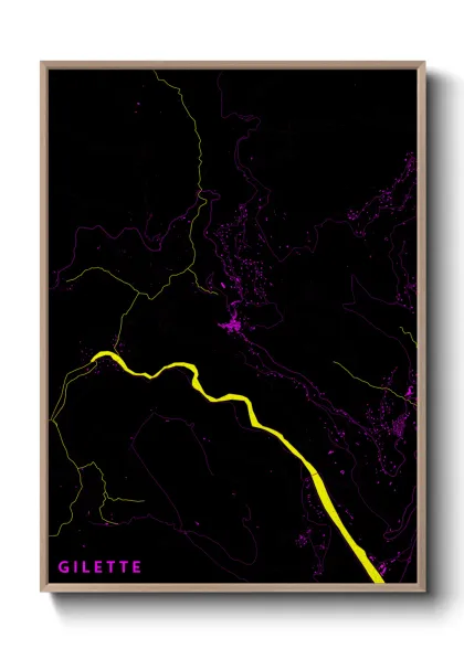 Une affiche de carte sur Gilette