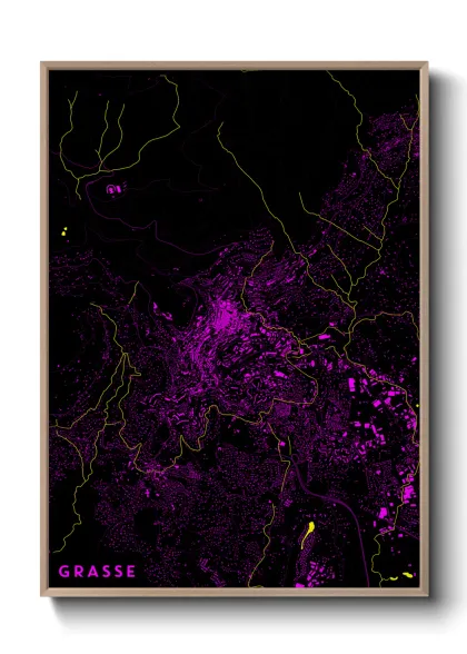 Une affiche de carte sur Grasse