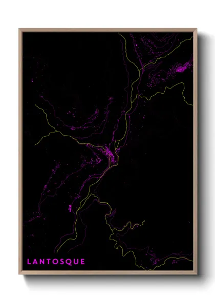 Une affiche de carte sur Lantosque