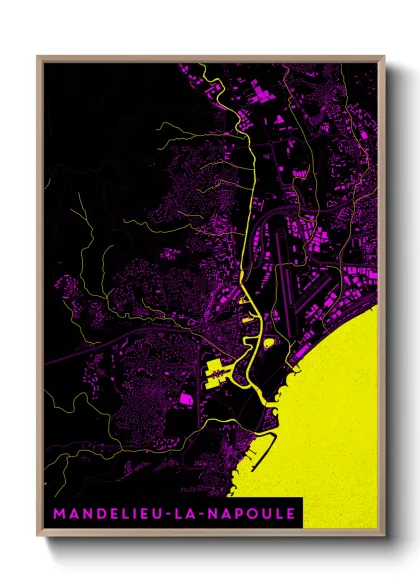 Une affiche de carte sur Mandelieu-la-Napoule
