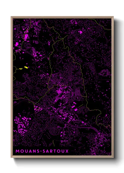 Une affiche de carte sur Mouans-Sartoux