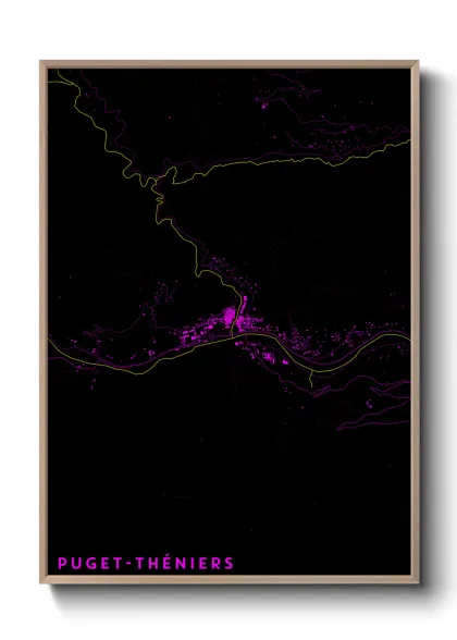 Une affiche de carte sur Puget-Théniers