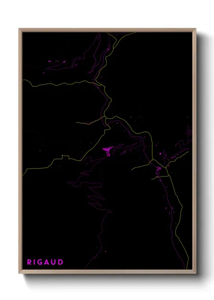Une affiche de carte sur Rigaud
