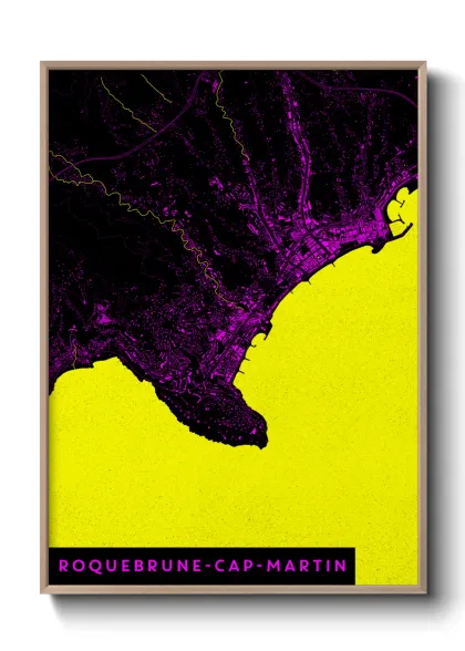 Une affiche de carte sur Roquebrune-Cap-Martin