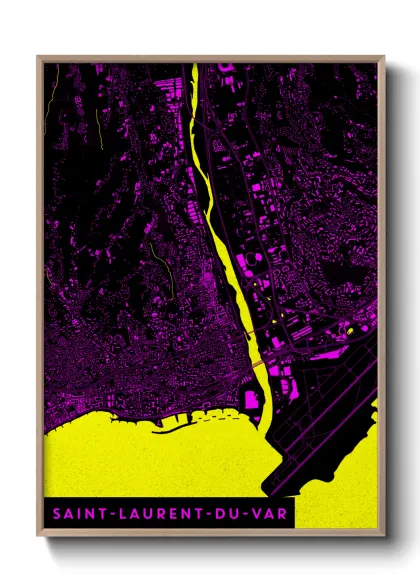 Une affiche de carte sur Saint-Laurent-du-Var