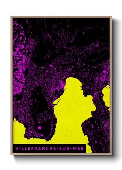 Une affiche de carte sur Villefranche-sur-Mer