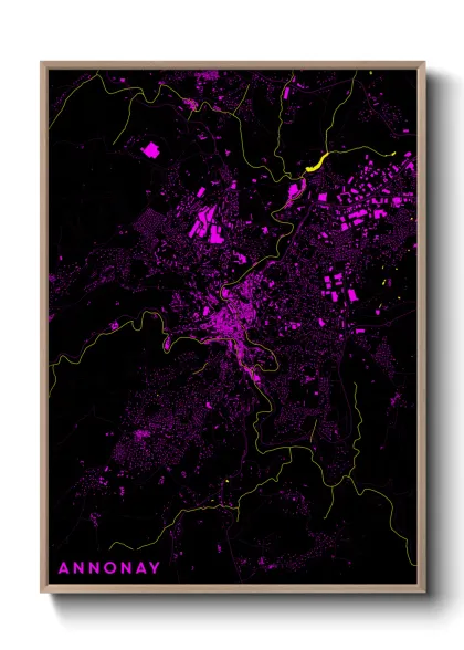 Une affiche de carte sur Annonay