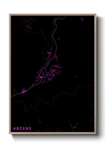 Une affiche de carte sur Arcens