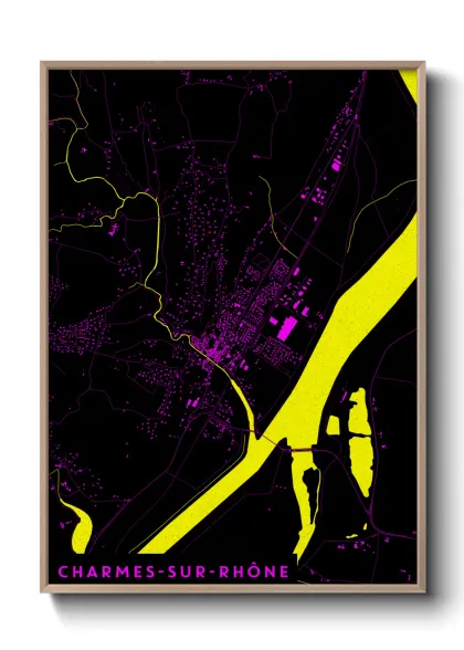 Une affiche de carte sur Charmes-sur-Rhône