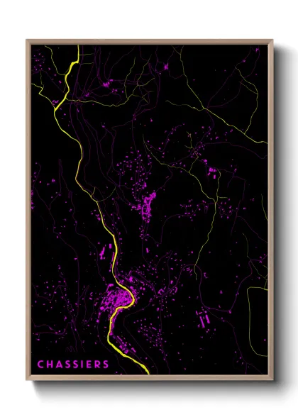 Une affiche de carte sur Chassiers
