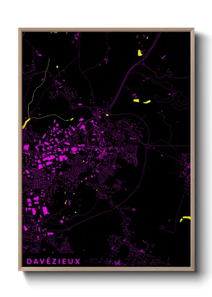 Une affiche de carte sur Davézieux