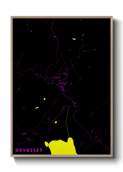 Une affiche de carte sur Devesset