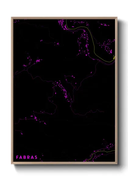 Une affiche de carte sur Fabras