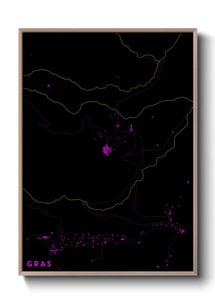 Une affiche de carte sur Gras