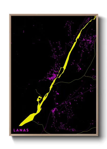 Une affiche de carte sur Lanas