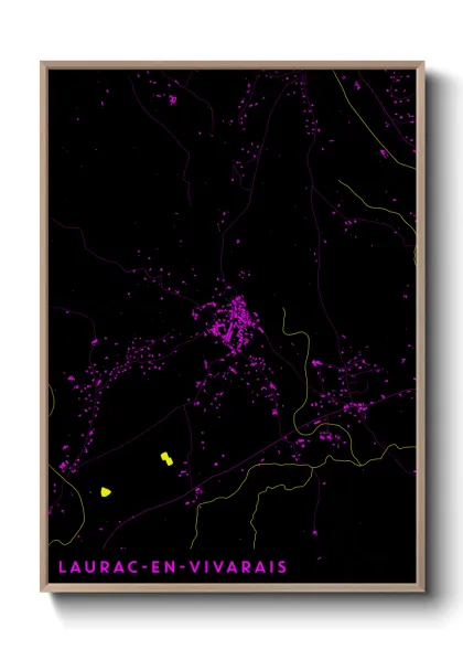 Une affiche de carte sur Laurac-en-Vivarais