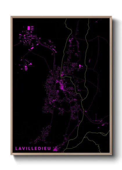 Une affiche de carte sur Lavilledieu