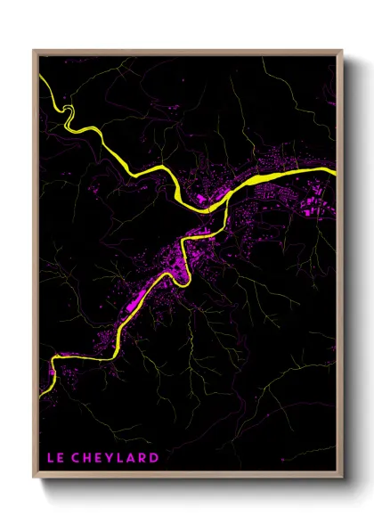 Une affiche de carte sur Le Cheylard