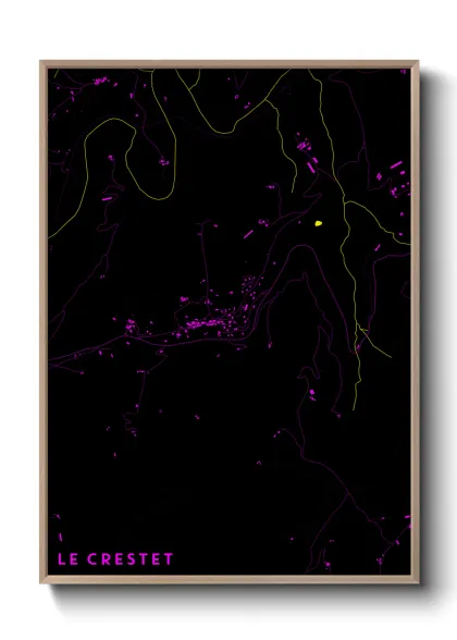 Une affiche de carte sur Le Crestet