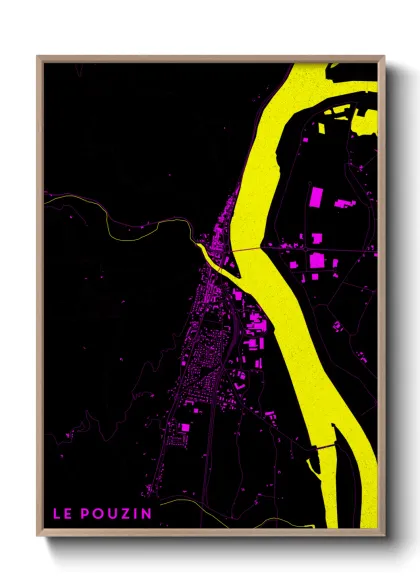 Une affiche de carte sur Le Pouzin