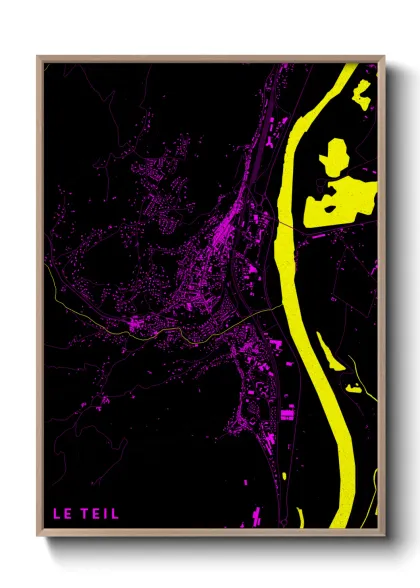 Une affiche de carte sur Le Teil