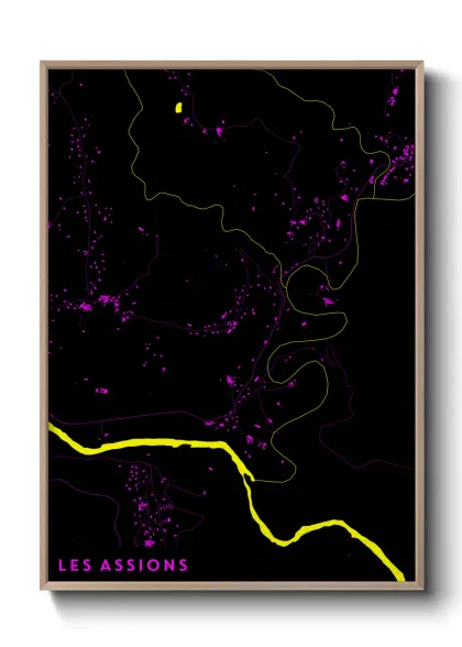 Une affiche de carte sur Les Assions