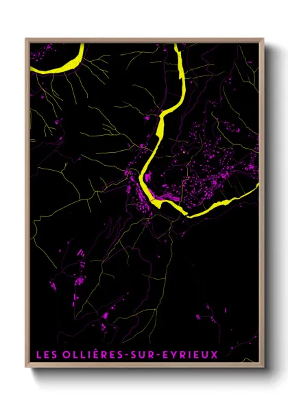 Une affiche de carte sur Les Ollières-sur-Eyrieux