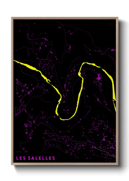 Une affiche de carte sur Les Salelles