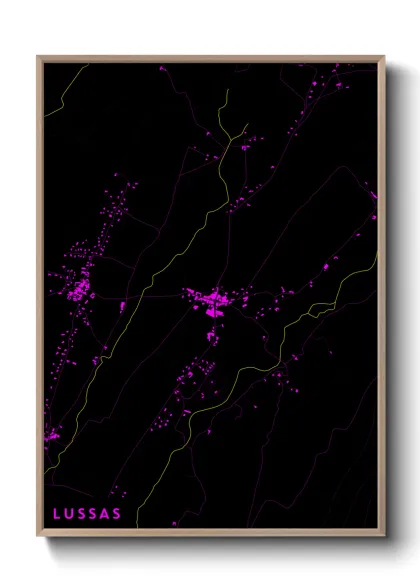 Une affiche de carte sur Lussas