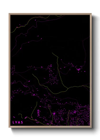 Une affiche de carte sur Lyas