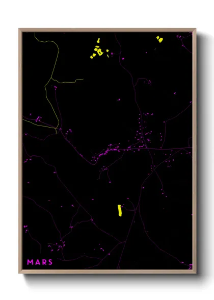 Une affiche de carte sur Mars