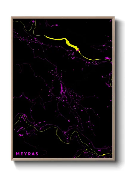 Une affiche de carte sur Meyras