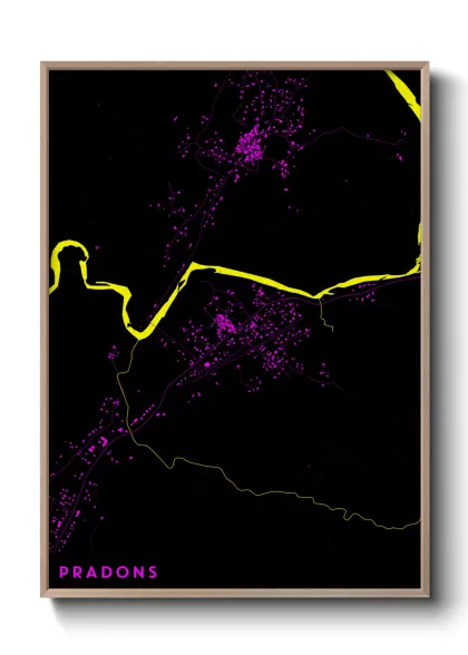 Une affiche de carte sur Pradons