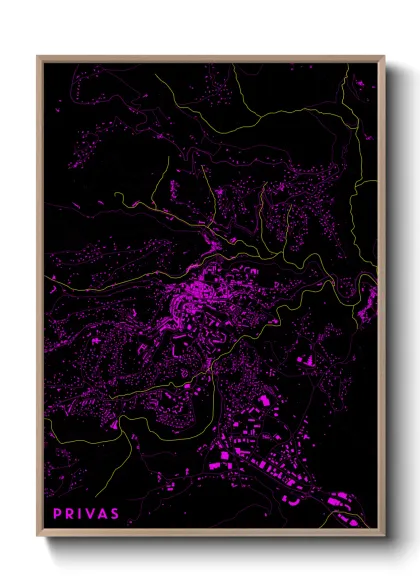 Une affiche de carte sur Privas