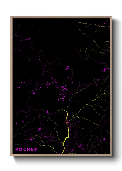 Une affiche de carte sur Rocher