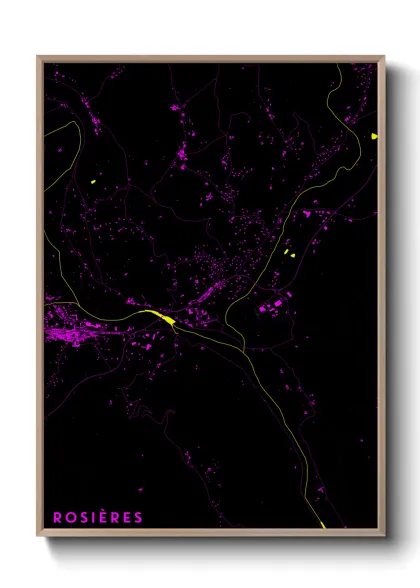 Une affiche de carte sur Rosières