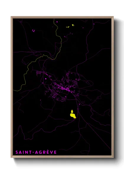 Une affiche de carte sur Saint-Agrève