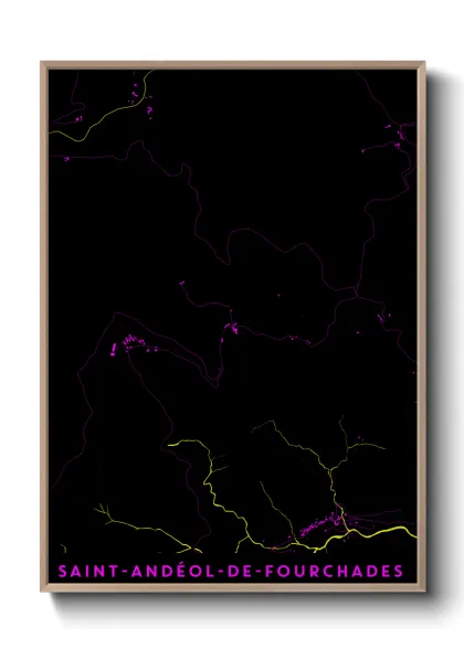 Une affiche de carte sur Saint-Andéol-de-Fourchades