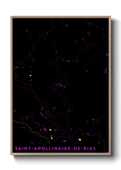 Une affiche de carte sur Saint-Apollinaire-de-Rias