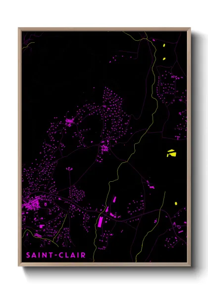 Une affiche de carte sur Saint-Clair