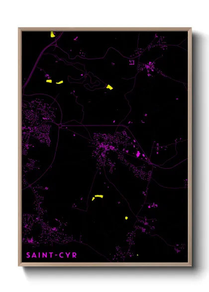 Une affiche de carte sur Saint-Cyr