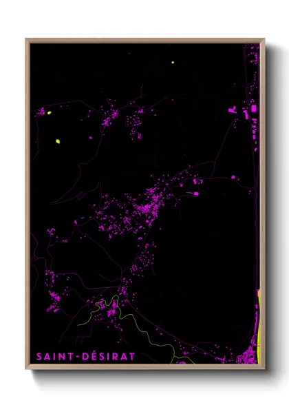 Une affiche de carte sur Saint-Désirat