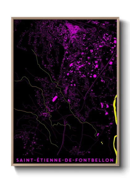 Une affiche de carte sur Saint-Étienne-de-Fontbellon