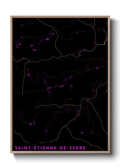 Une affiche de carte sur Saint-Étienne-de-Serre