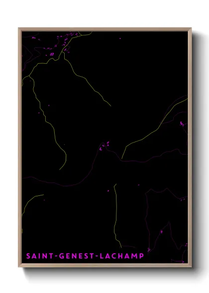 Une affiche de carte sur Saint-Genest-Lachamp