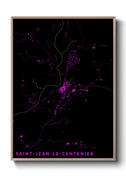 Une affiche de carte sur Saint-Jean-le-Centenier