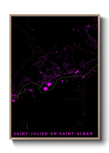 Une affiche de carte sur Saint-Julien-en-Saint-Alban